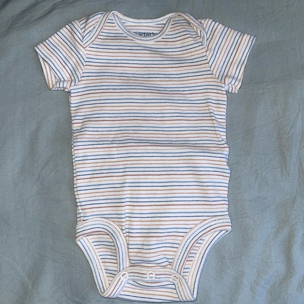 Short Sleeve Stripes Onsie